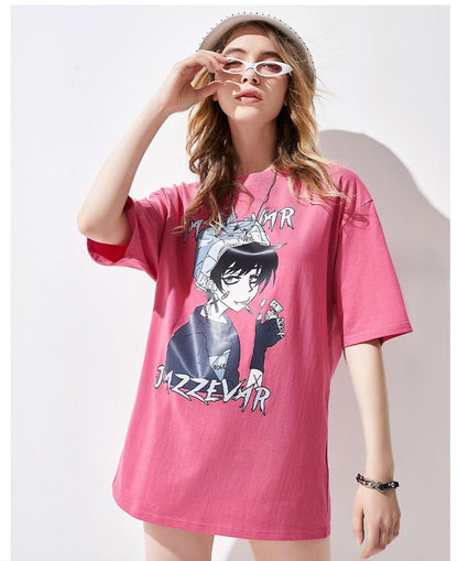 Cotton Cartoon Printed Fashion Three-quarter Short Sleeve