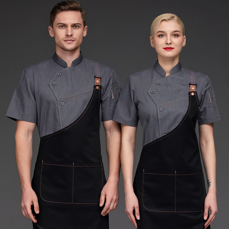 Large Size Chef's Clothing Breathable Short Sleeve In Summer