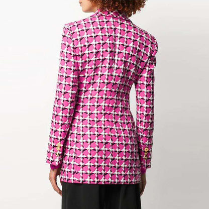 Chaqueta de traje rojo rosa