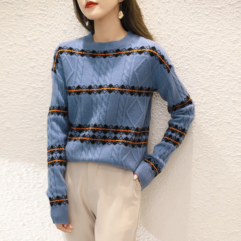 New Autumn And Winter Pure Color Wool Sweater Short