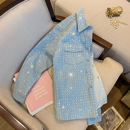 Women's Loose Casual Sequin Short Jacket