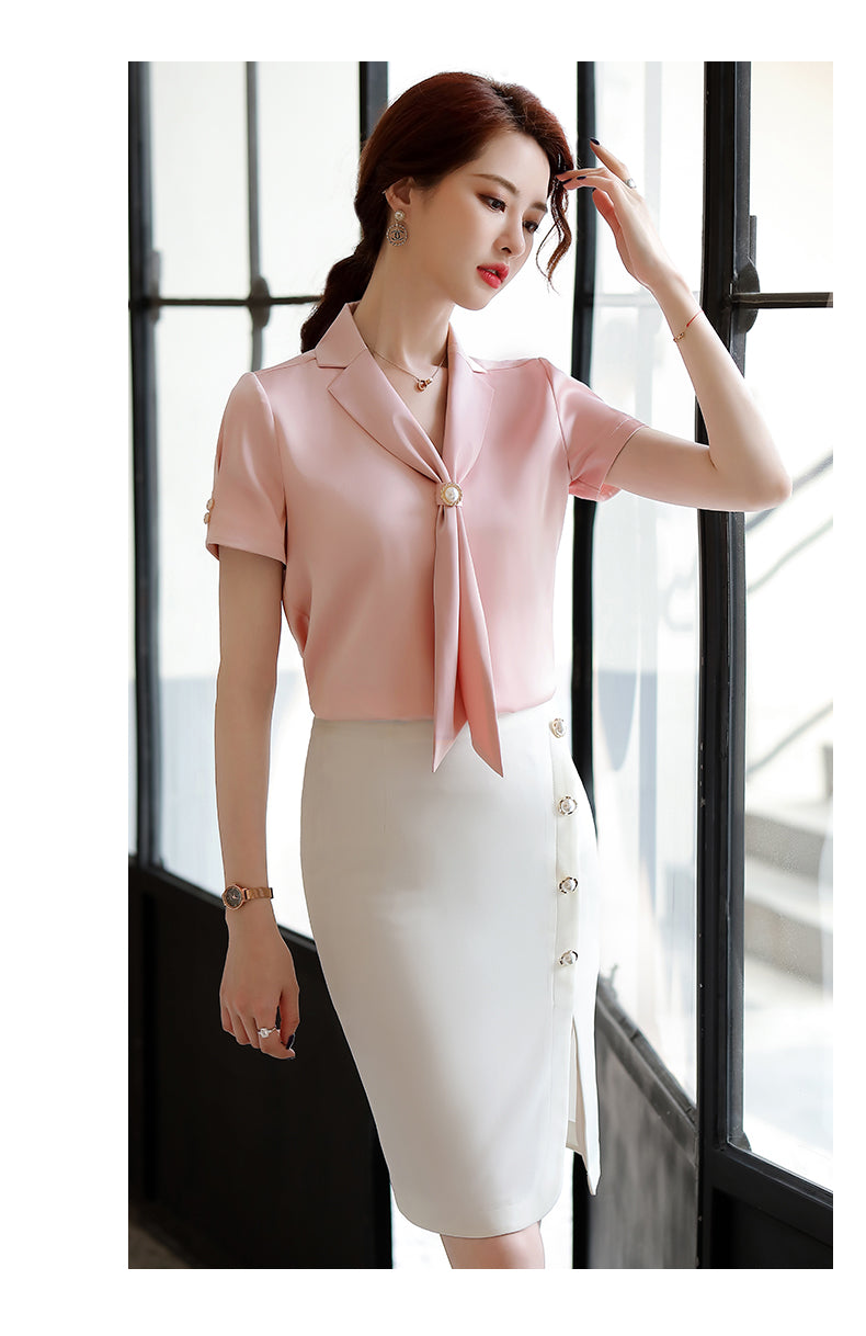 Temperament Fluttering Wide Loose Silk Shirt Goddess Fan V Neck Blouse