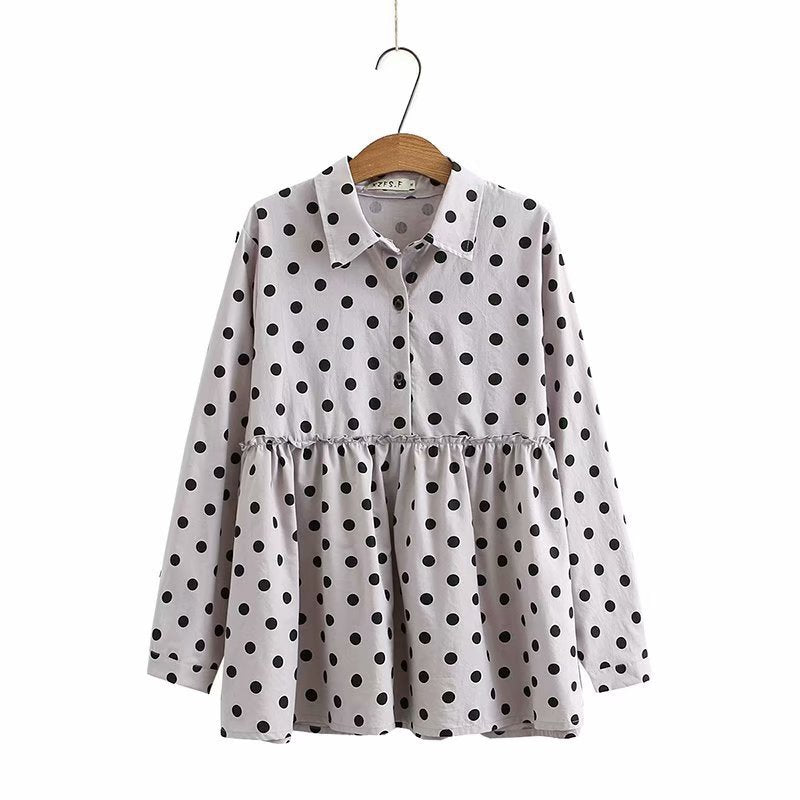 Korean Fashion Baby Shirt Washed Cotton Printed Three-Color Long-Sleeved Shirt