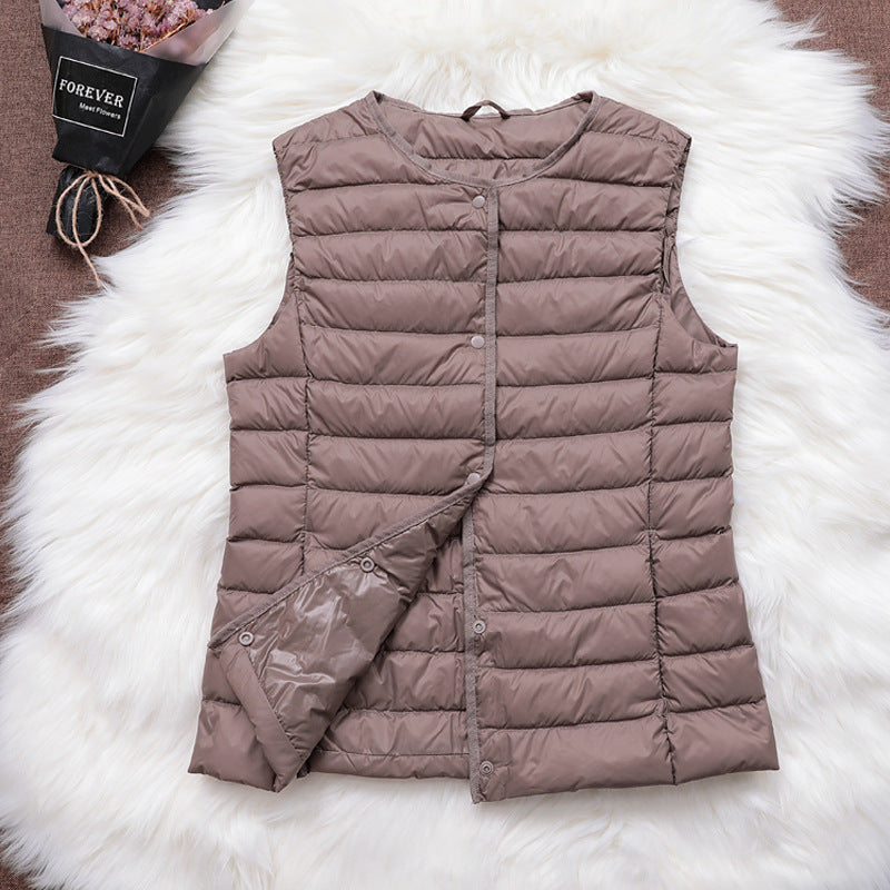 Women's Down Jacket Liner Vest Round Neck Inner Wear