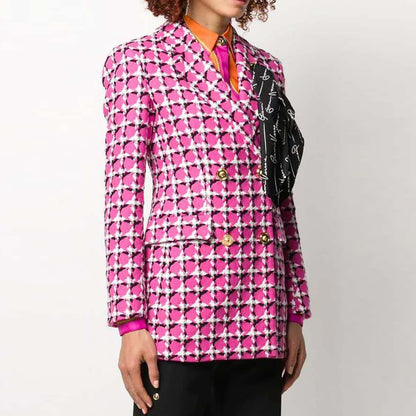 Chaqueta de traje rojo rosa