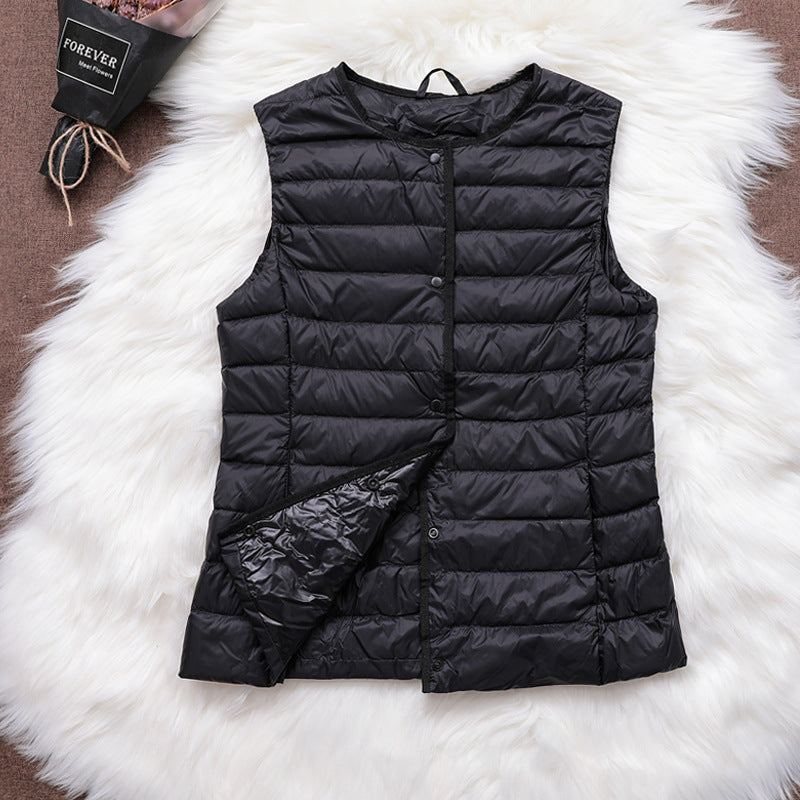 Women's Down Jacket Liner Vest Round Neck Inner Wear