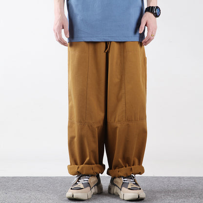 Pantalones de pierna ancha retro callejeros sueltos para hombre