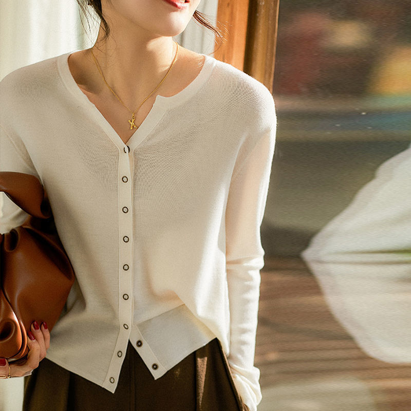 Women's Half Collar Button Knitted Cardigan