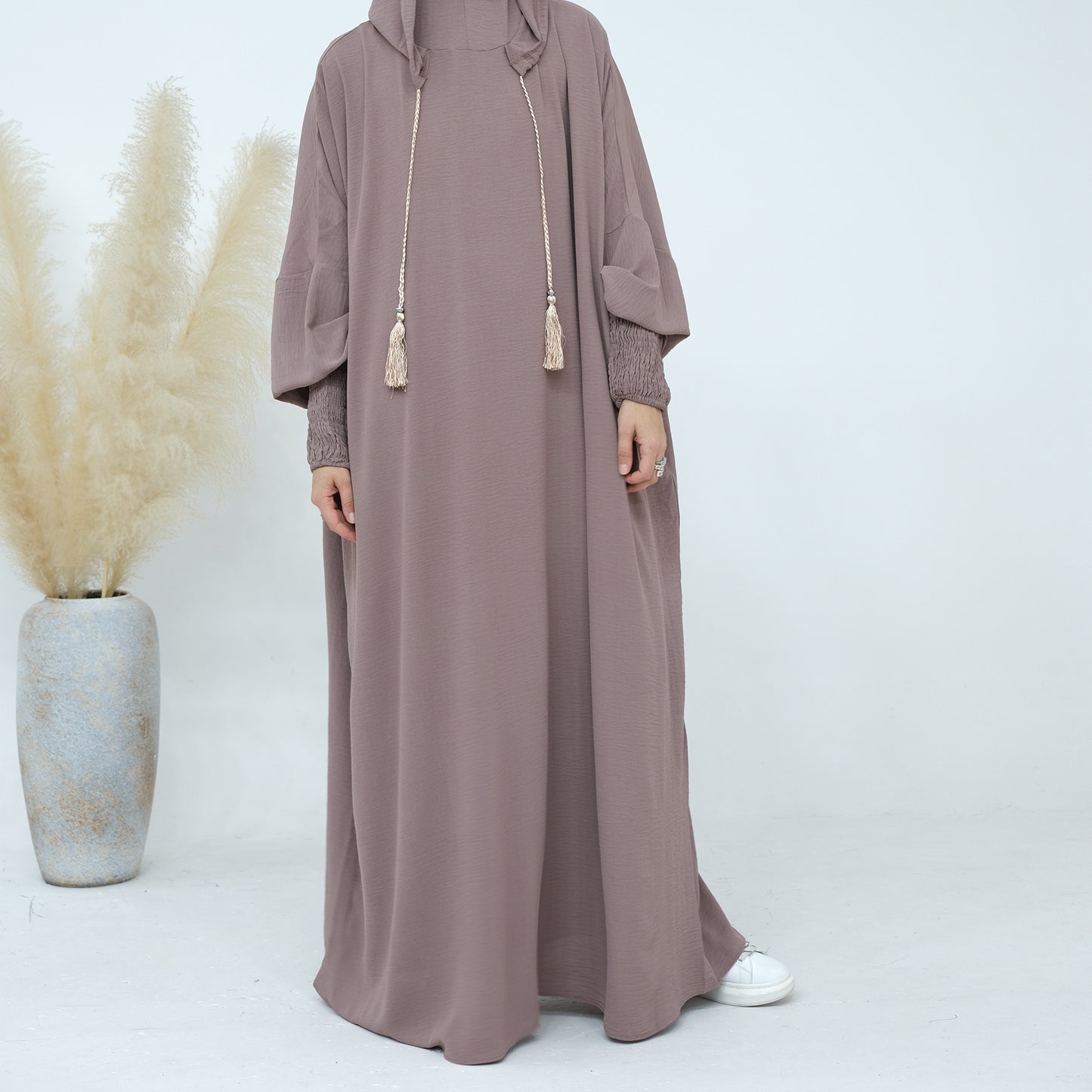 Middle East Dubai Turkey Solid Color Dress