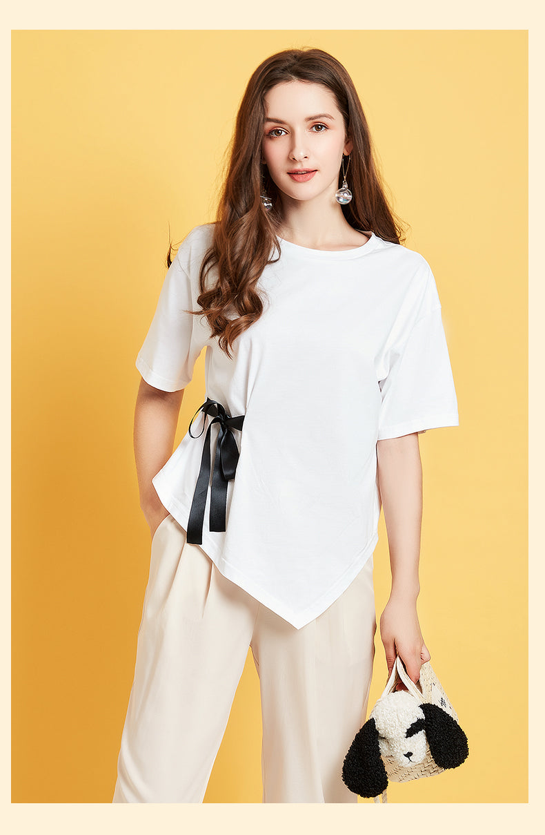 Solid color bottoming shirt loose short sleeve T-shirt