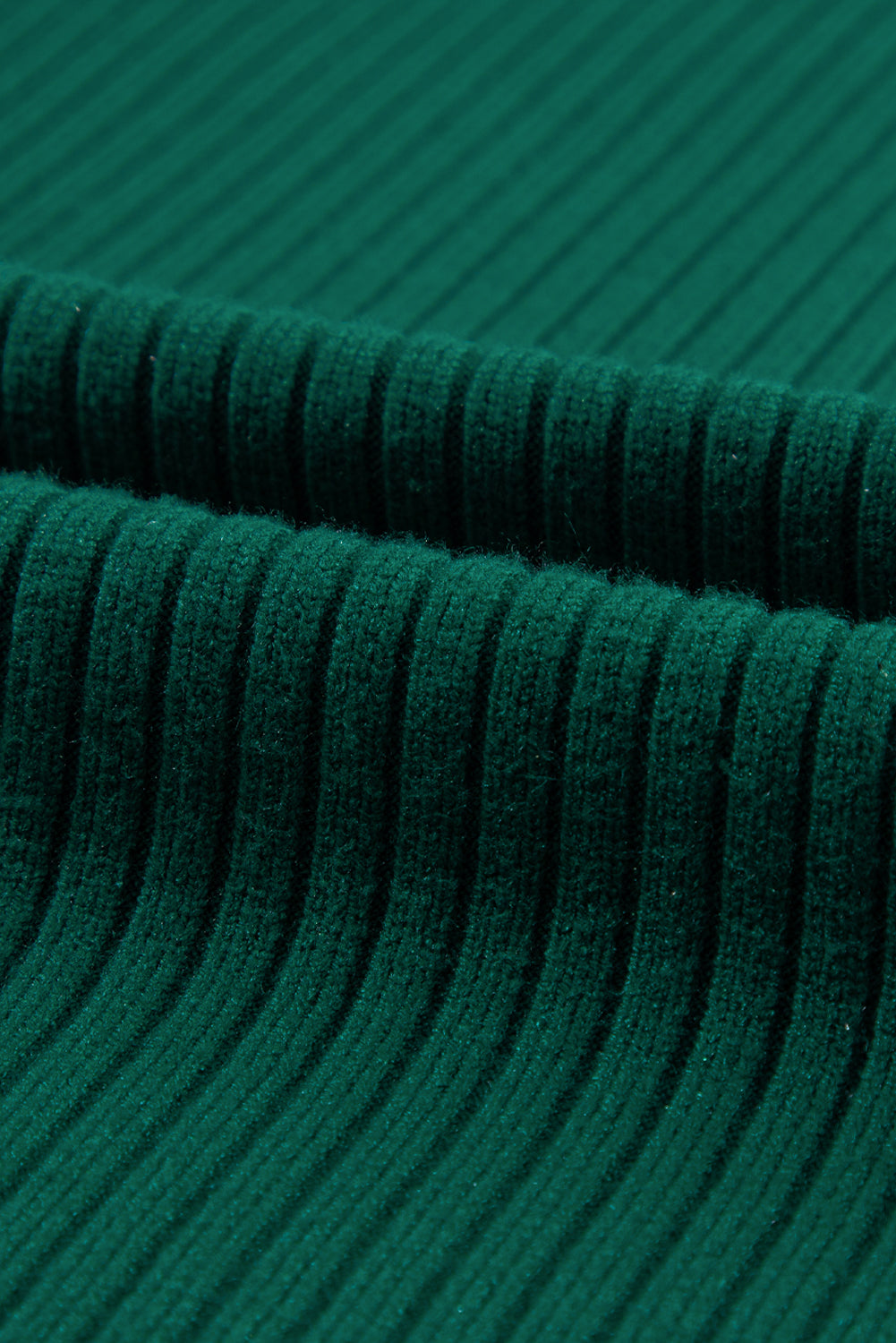 Robe pull à manches courtes en tricot côtelé avec poche plaquée vert noirâtre