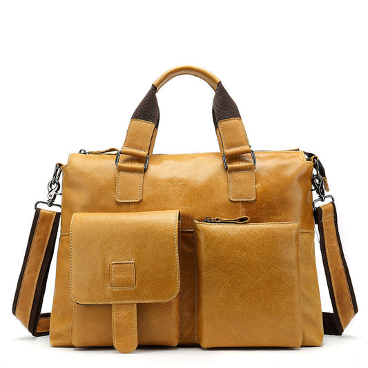 Retro First Layer Cowhide Shoulder Handbag