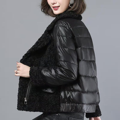 All-Match Thick Plus Size Women's Lamb Wool Coat