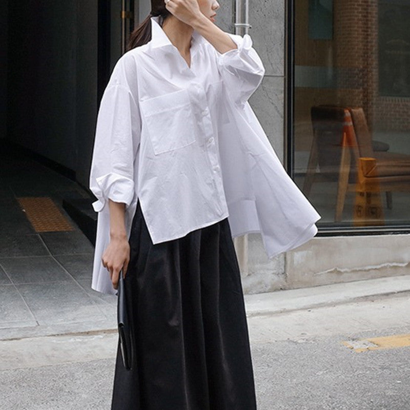 Loose Oversized Cloak Long Sleeve Irregular Shirt Fashion Top