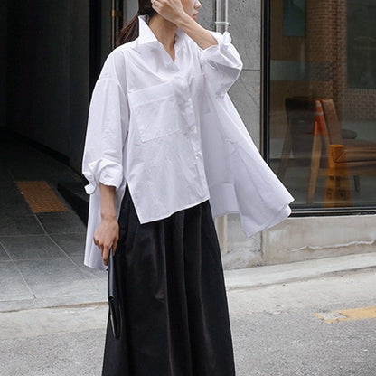 Loose Oversized Cloak Long Sleeve Irregular Shirt Fashion Top