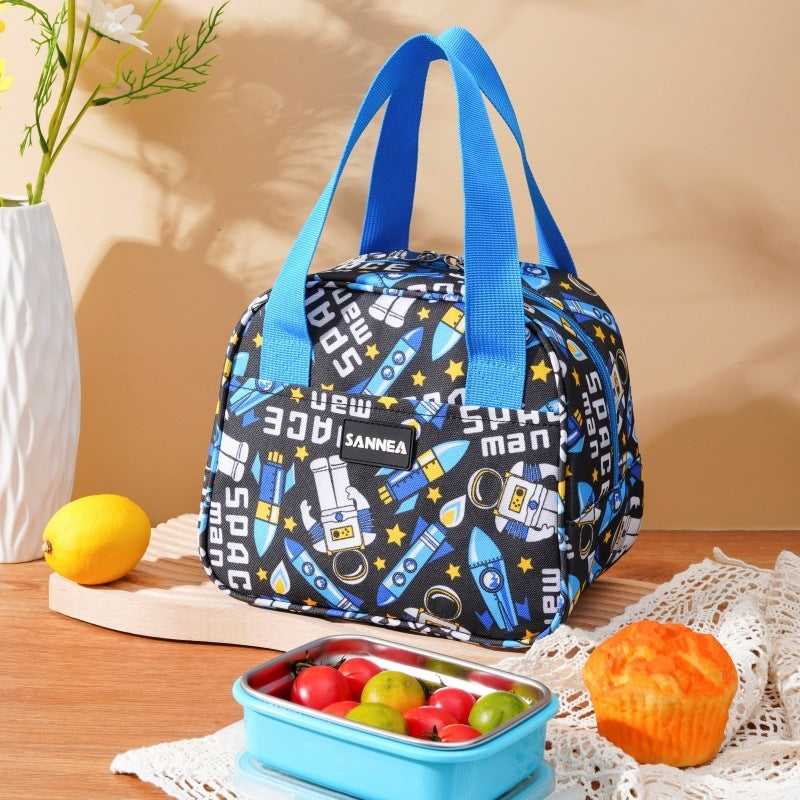 Bolsa térmica con dibujos animados para niños, bolsa para almuerzo para estudiantes, bolsa portátil para conservación del frío