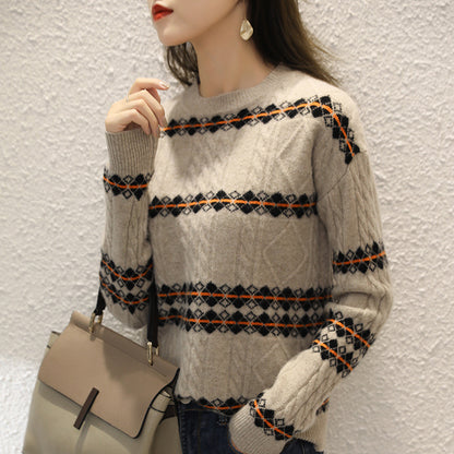 New Autumn And Winter Pure Color Wool Sweater Short