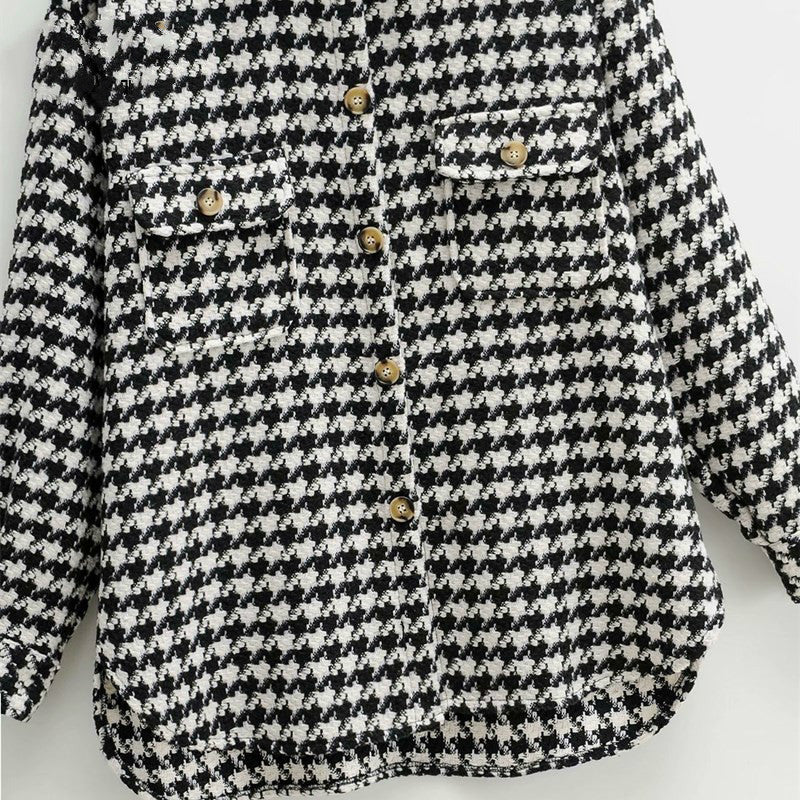 Women's Thousand Bird Check Loose Women's Coat