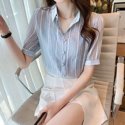 Women's Short Sleeve Chiffon Shirt