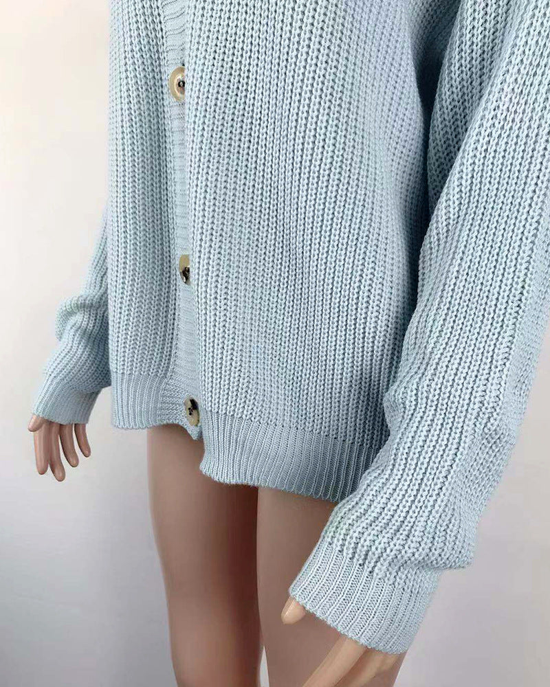 Single-row button cardigan sweater