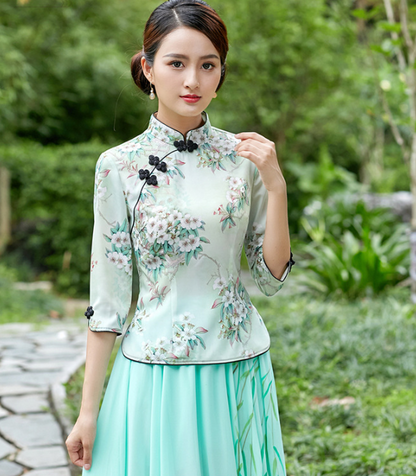 Haut Cheongsam chinois classique et élégant