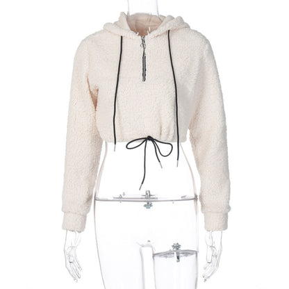 Sweatshirt Cropped Long-Sleeved Hooded Top