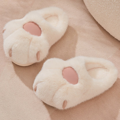 Lindas pantuflas de algodón con garra de gato