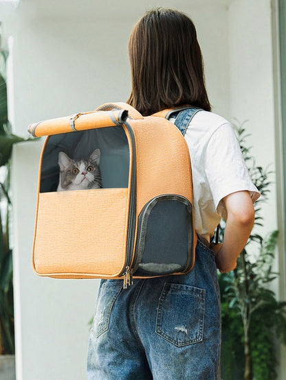 Mochila de lona portátil de gran capacidad para gatos que salen