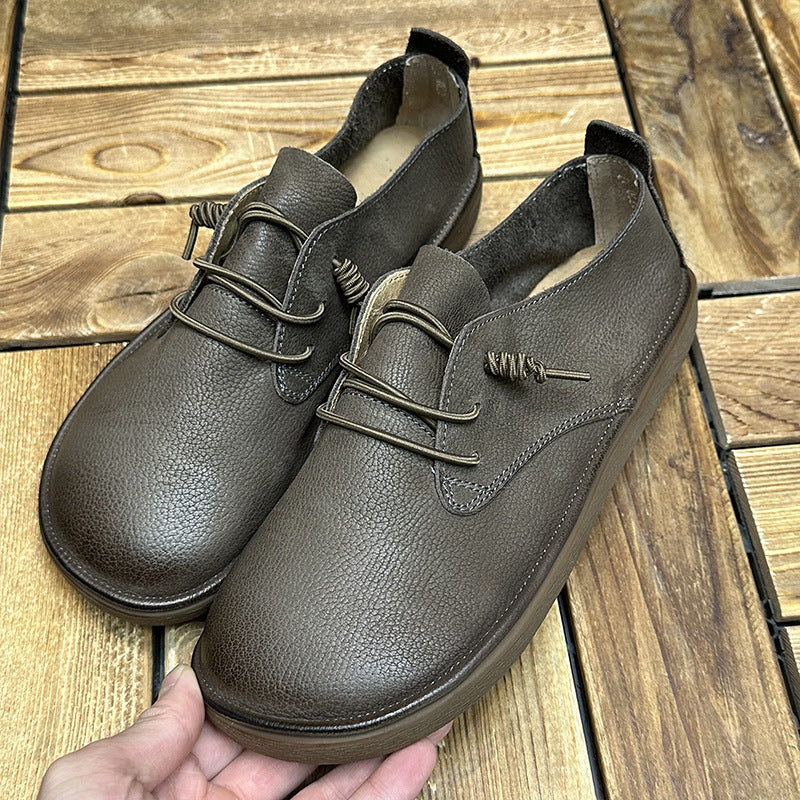 Zapatos de mujer de corte bajo sin cordones con parte inferior plana estilo retro Mori