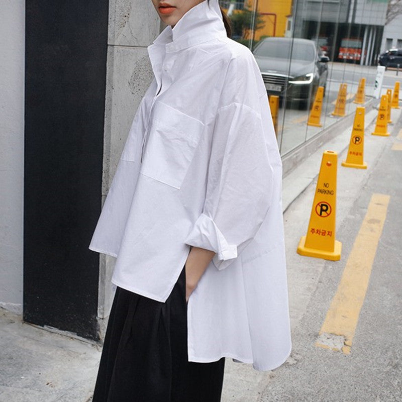 Loose Oversized Cloak Long Sleeve Irregular Shirt Fashion Top