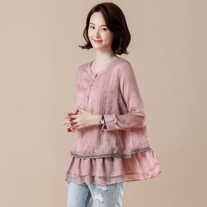 Women's round neck long sleeve bottoming shirt