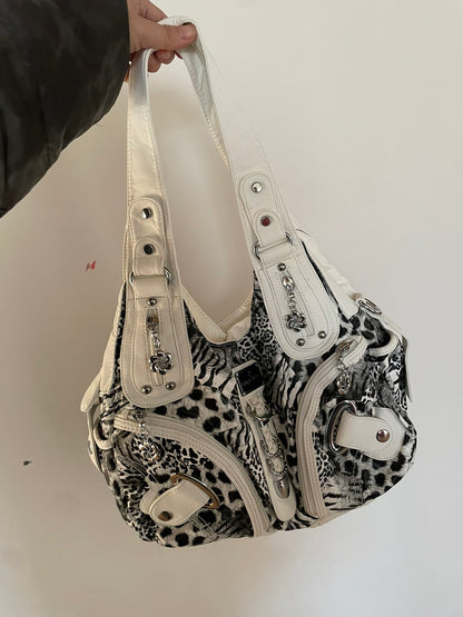 Bolso bandolera con estampado de leopardo para mujer