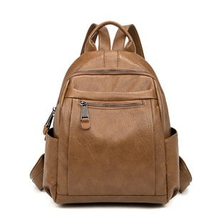 Women's Minimalist Leather Versatile Casual Backpack