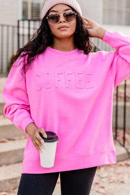 Bonbon COFFEE Sudadera casual con letras en relieve