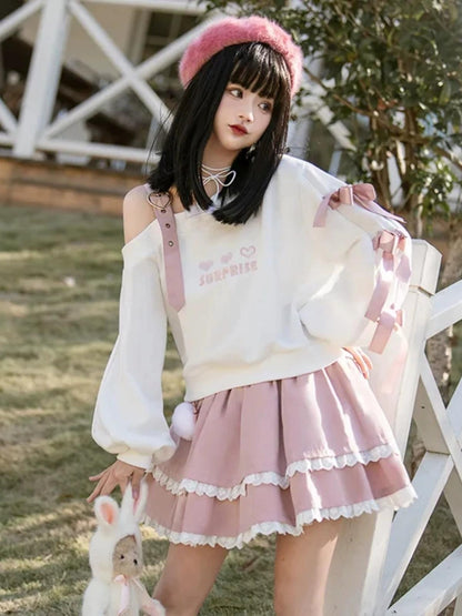 Loli Bowtie Off Shoulder Sweater