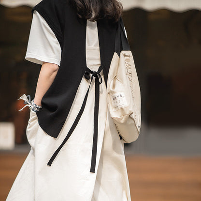 Vestido Bandage con cordones y cuello en V informal a la moda para mujer