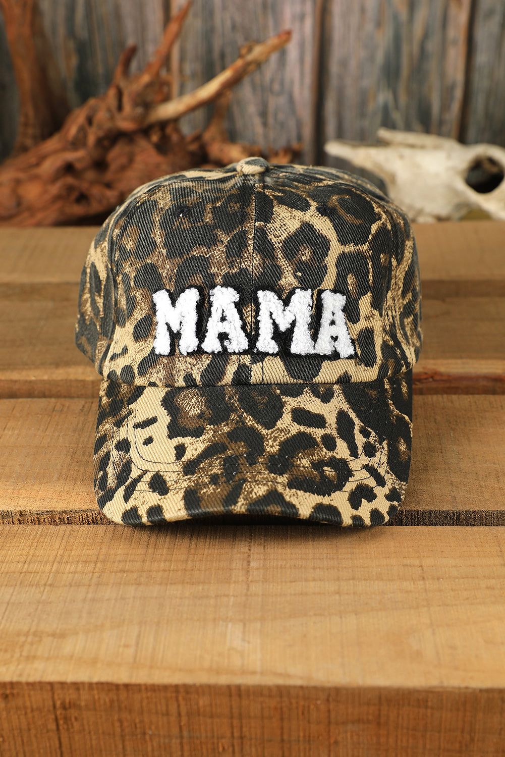 Gorra de béisbol de leopardo bordada Leopard MAMA 