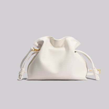 Bolso de mano de piel de vaca plisado de moda para mujer