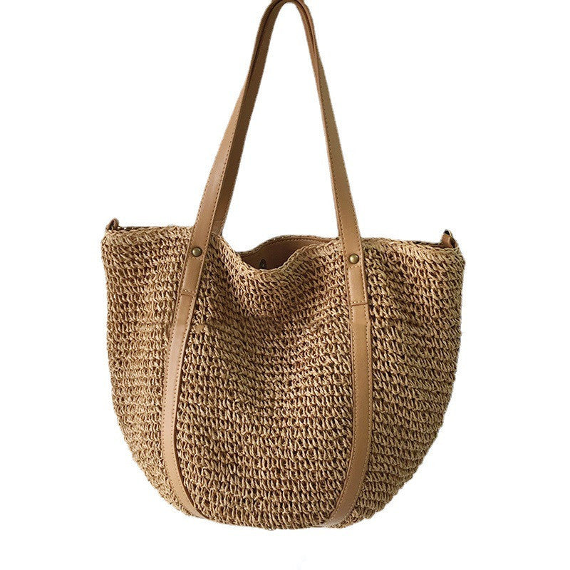 Retro Woven Straw Woven Large-capacity Bucket Food Basket