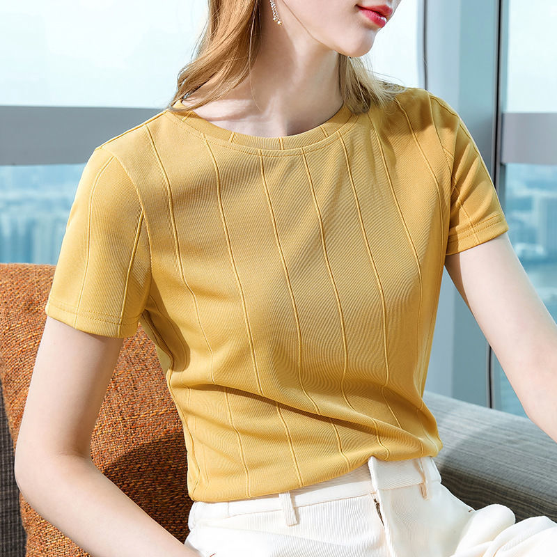 Ice Silk Short-Sleeved T-Shirt Women's Self-Cultivation Summer New Women's Sweater