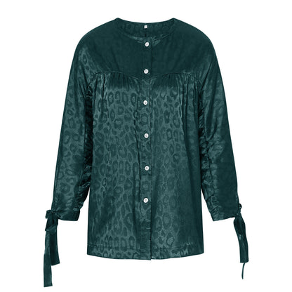 Women's Fashion Casual Round Neck Print Shirt