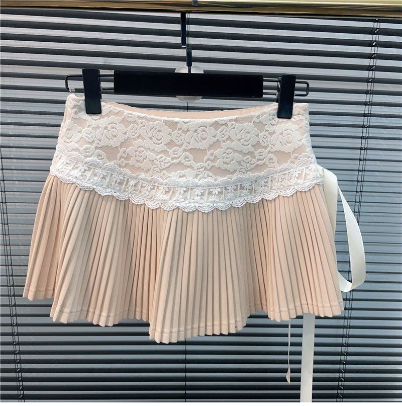 Women's Fashion Personalized Lace Pleated Skirt