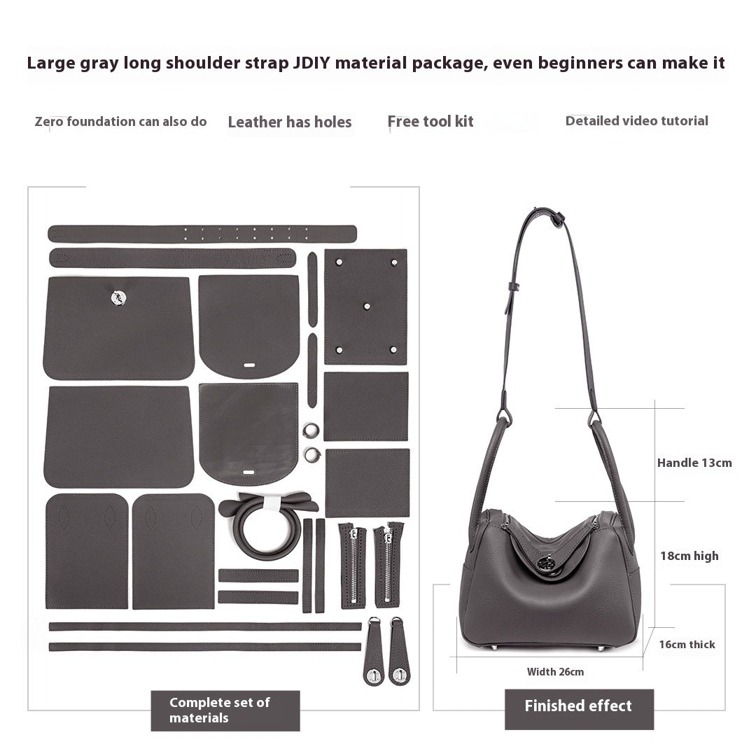 Diy Handmade Material Bag Real Cowhide Crossbody Woven Bag