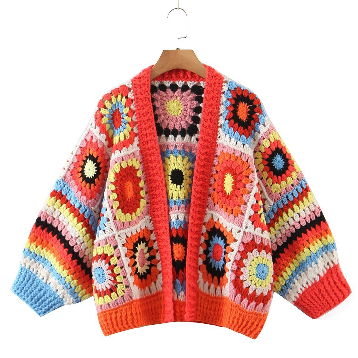 Jacquard Knitted Design Hand-woven Sweater Cardigan Coat