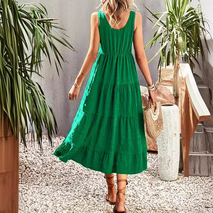 Women's Fashion Spring And Summer Sleeveless Loose Vacation Skirt