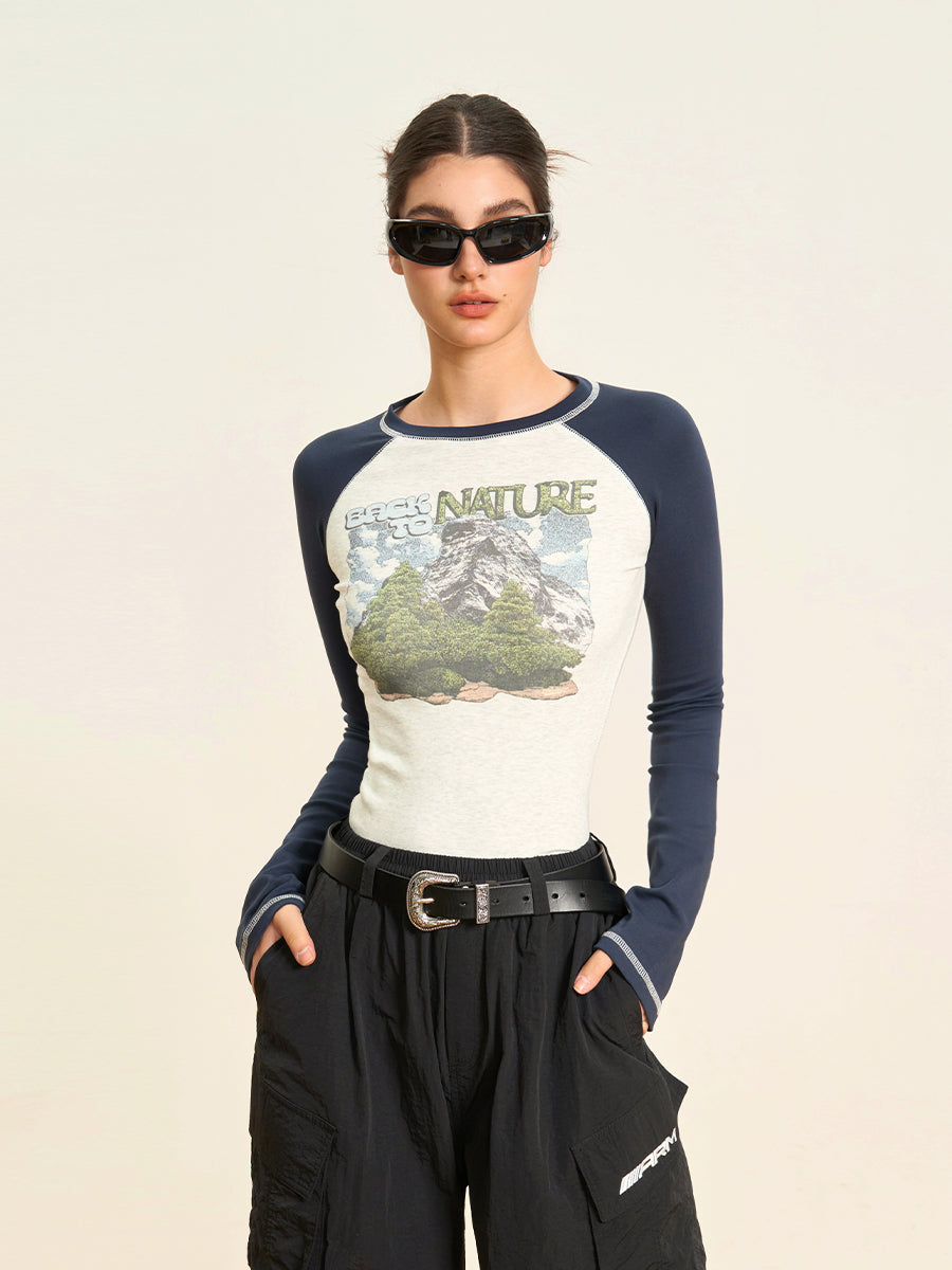 Back To Snow Mountain T-shirt à manches longues coupe slim Fille