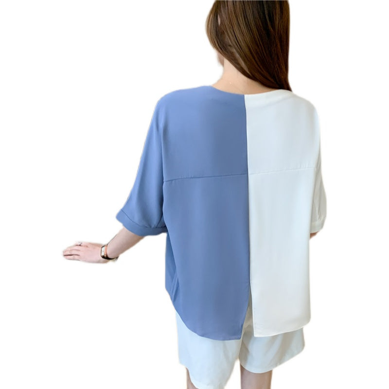 Women's Summer Thin Scheming Slanted Shoulder Shirt