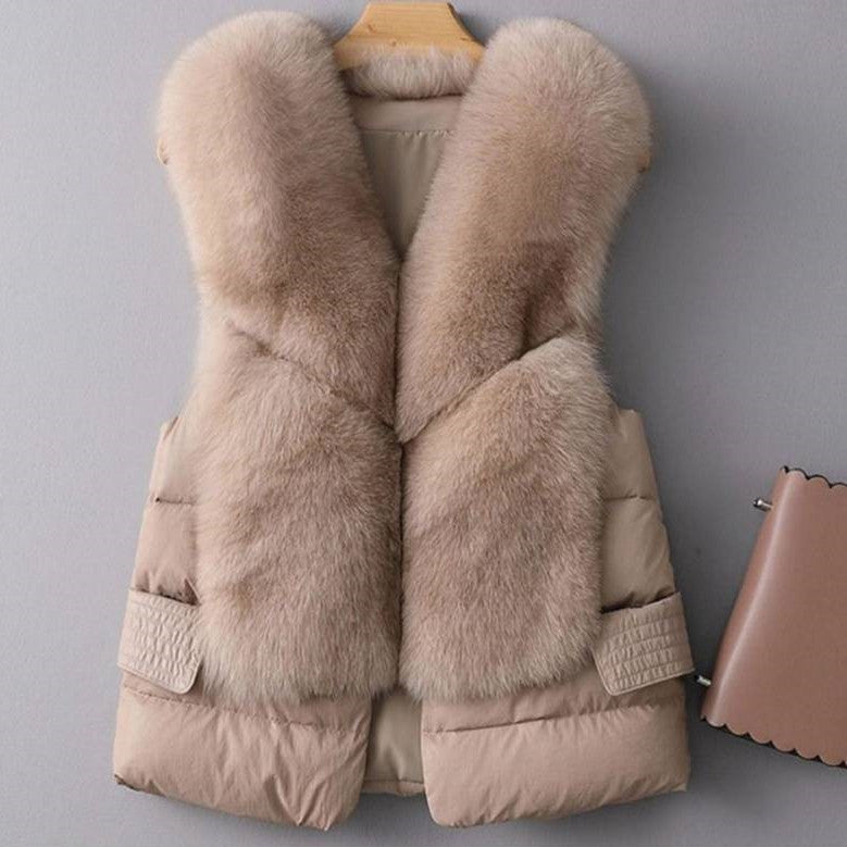 Wool-like Vest Waistcoat Short Down Jacket