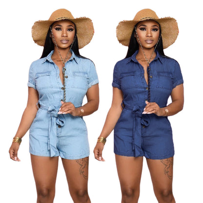 Wear Fashionable Denim Women's Fitted Jumpsuit