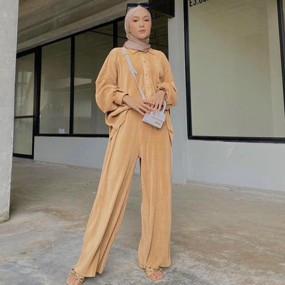 Malaysia Indonesia Clothing Suit Pleated Baggy Pants